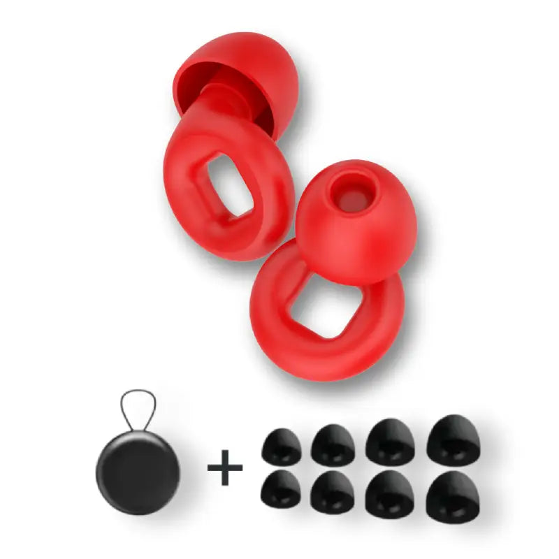 Bastion moto earplugs in all red