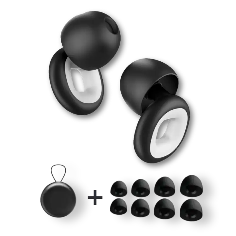 Bastion moto earplugs in black and white