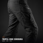 Triple-zone Cordura reinforcement at knees, seat and hips