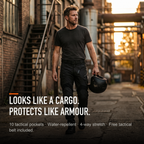 Looks like a cargo, protects like armour - 10 pockets, water-repellent