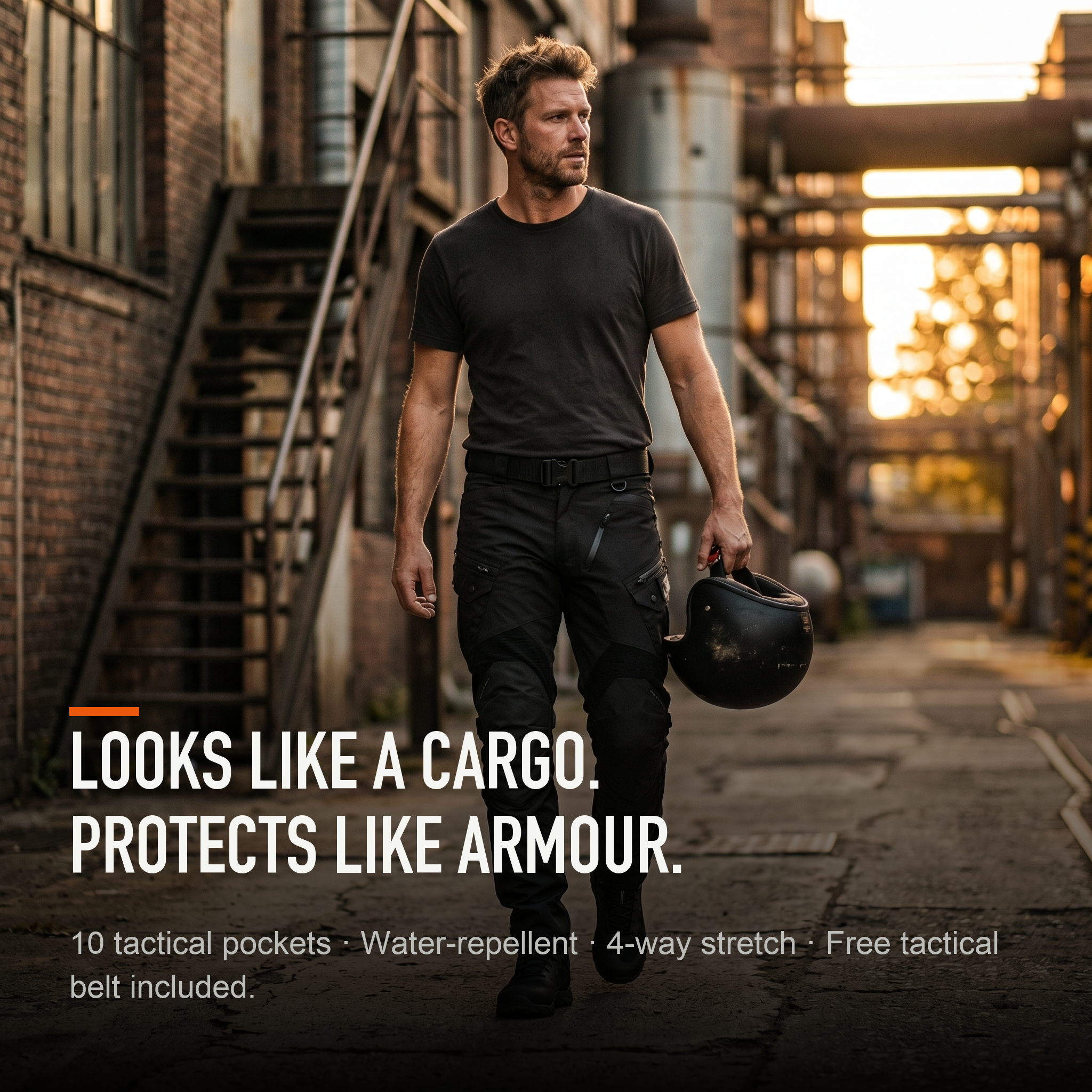 Looks like a cargo, protects like armour - 10 pockets, water-repellent