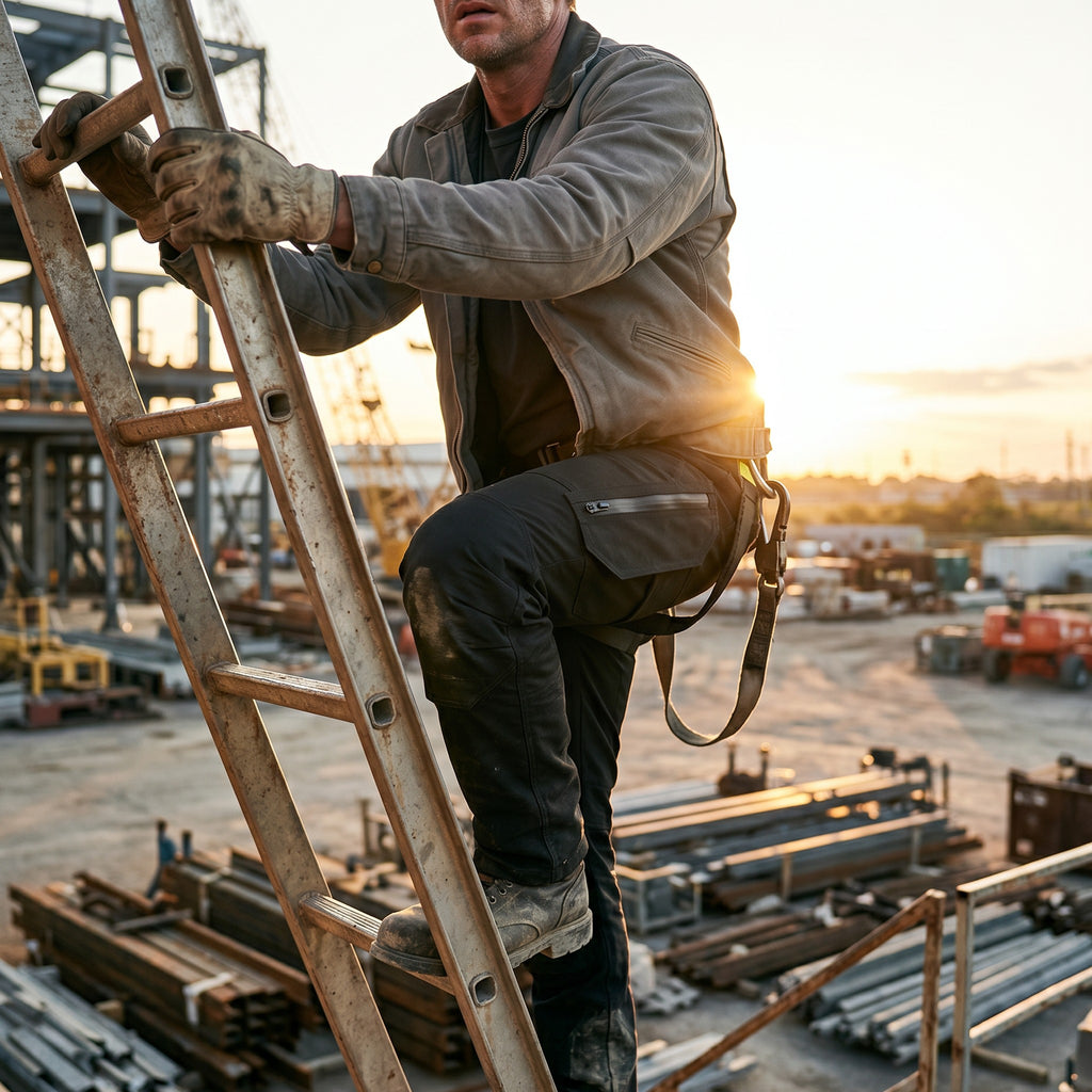 Bastion work trousers worn on a construction site
