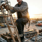 Bastion work trousers worn on a construction site