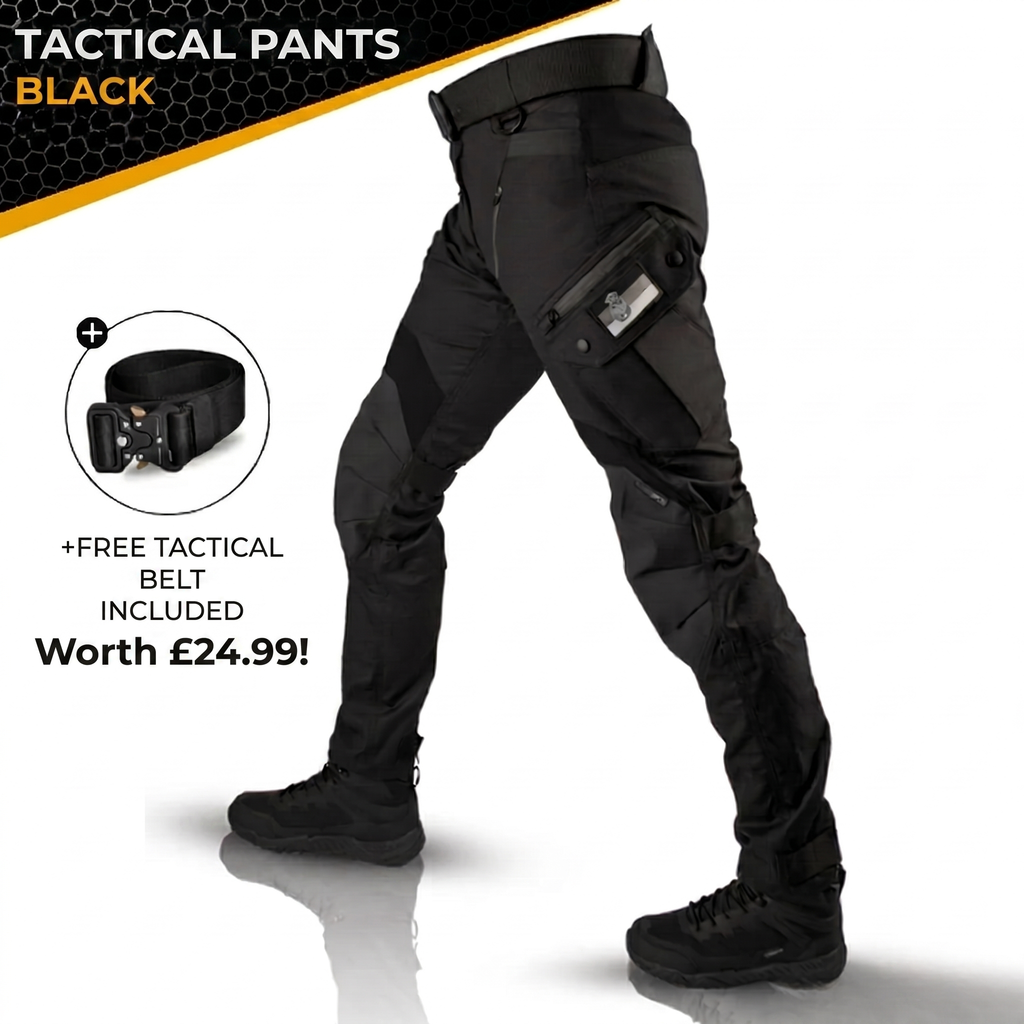 TactiV Tactical Pants Black - free tactical belt included