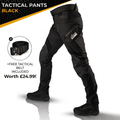 TactiV Tactical Pants Black - free tactical belt included