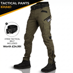 TactiV Tactical Pants Khaki - free tactical belt included