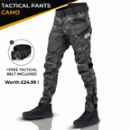 TactiV Tactical Pants Camo - free tactical belt included