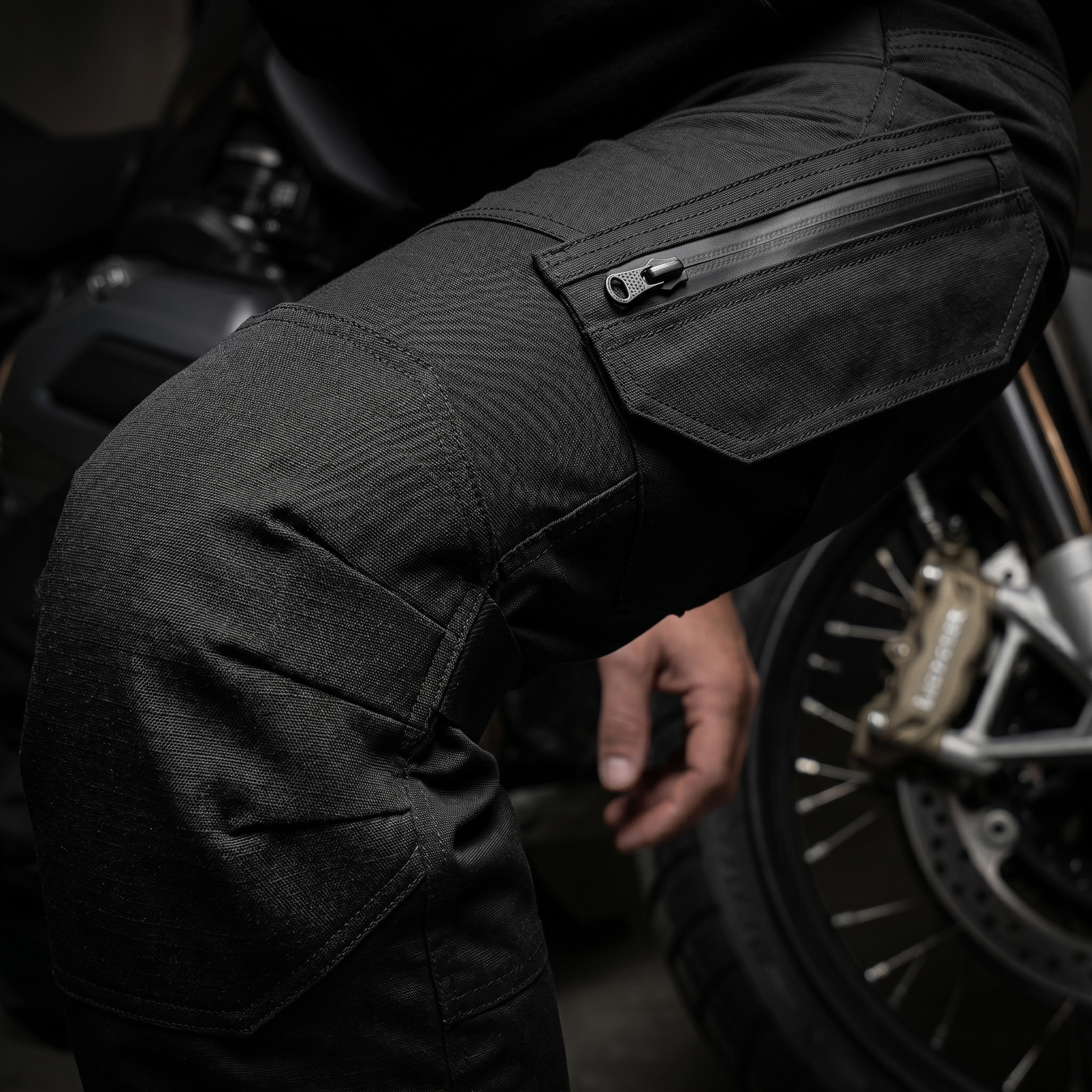 Reinforced Cordura knee and cargo pocket detail - TactiV
