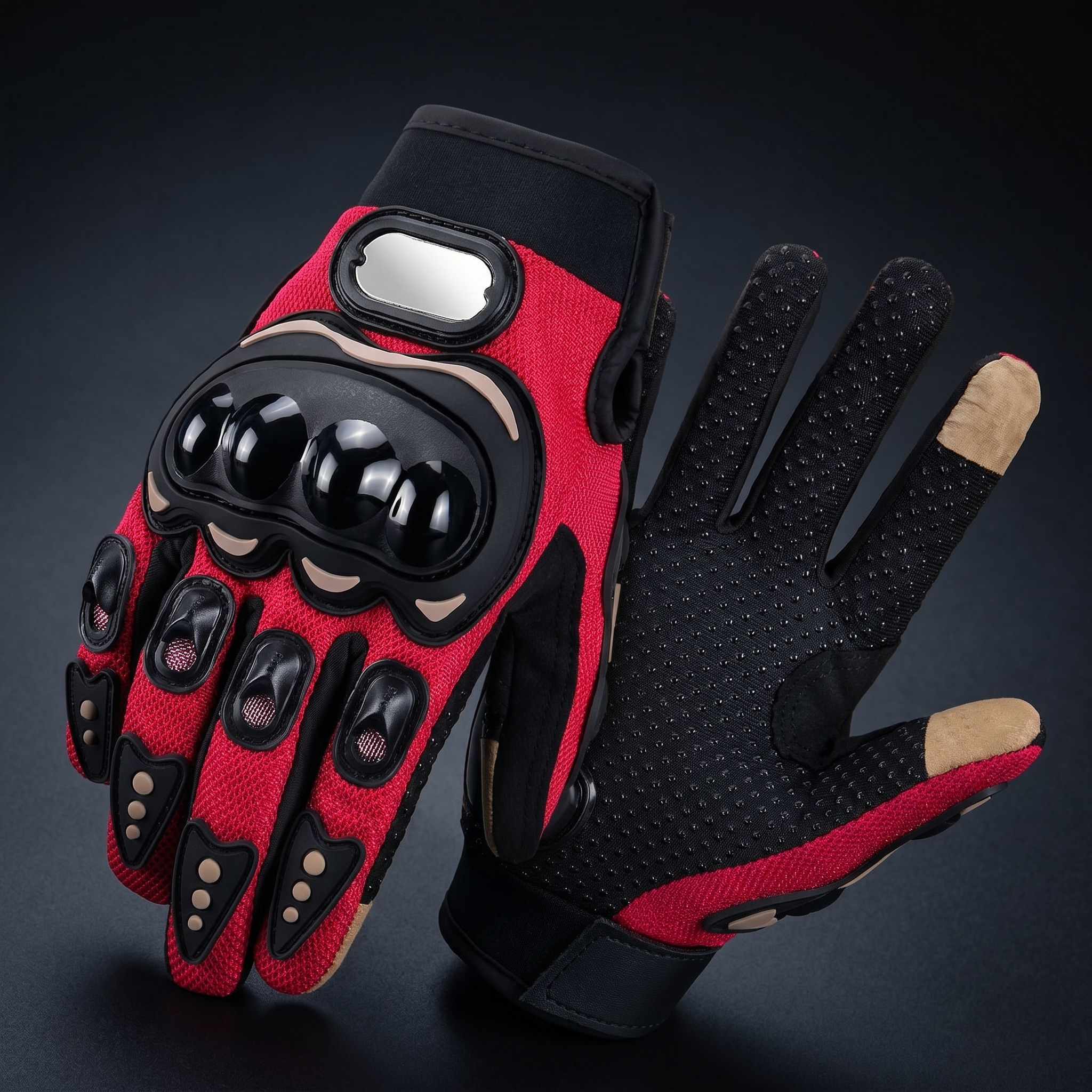 Bastion moto gloves - red