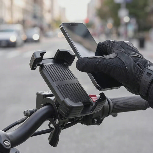 Placing a phone into the Bastion Secure Grip mount — four-corner auto-lock demo